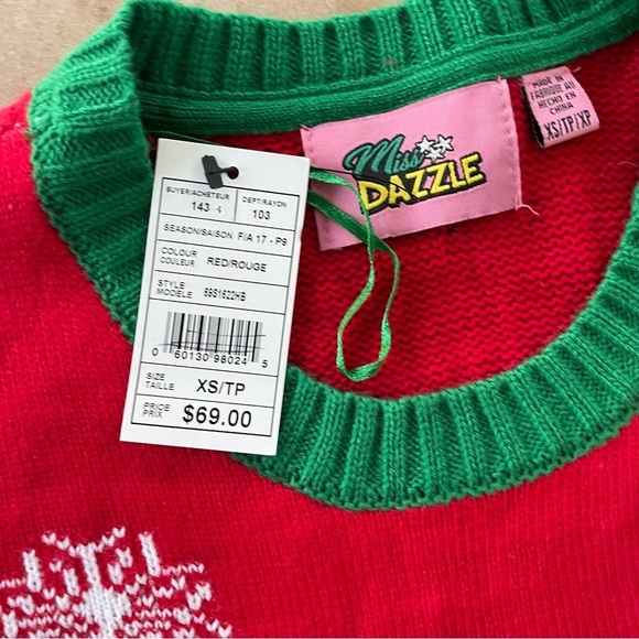 Miss Dazzle Ugly Sweater XS Two Hook and Latch Balls NWT - Picture 12 of 16